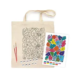 Набір для творчості Rosa Talent екосумка-розмальовка, Funny Flowers, 38х42 см (4823098543510) - мініатюра 2