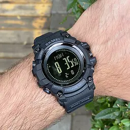 Чоловічий наручний годинник 1358 Black Smart Watch Compass Skmei acs0030791 - мініатюра 2