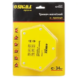 Магніт для зварювання Sigma трапеція 34кг 105x65x65x45мм (30,45,60,75,90,135 °) (4270361) - мініатюра 5