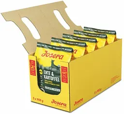 Упаковка сухого корму для собак Josera Ente & Kartoffel беззерновий 5 шт по 900 г (4032254745303)