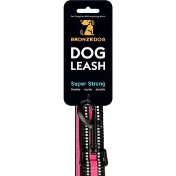 Повідець для собак BronzeDog Mesh, розмір L, 200х2,5 см, рожевий - мініатюра 7