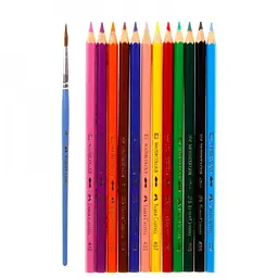 Олівці кольорові Faber-Castell акварельні , 12 кольорів + пензлик (114413) (1407) - мініатюра 3
