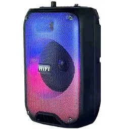 Портативна Bluetooth колонка RIAS RX-6168 6.5" RGB валіза з караоке 2400 mAh 10W Black - мініатюра 2