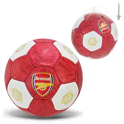 Футбольний м'яч Arsenal №5, червоний з білим, 32 панелі, поліуретан (PU) (FP113)