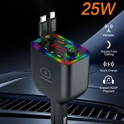 АЗП з FM-модулятором WUW-C237 black - мініатюра 8