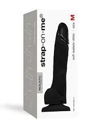 Реалістичний фалоімітатор Strap-On-Me SOFT REALISTIC DILDO Black - Size M - мініатюра 3