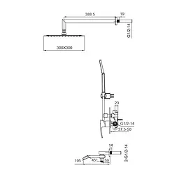 Душова система прихованого монтажу Koer KB-66007-01 KR3464, Хром - мініатюра 2