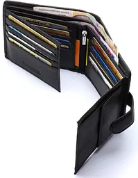 Чоловіче портмоне з натуральної шкіри ST Leather ST153 чорне 10,5 см - мініатюра 10