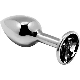 Металева анальна пробка Alive Mini Metal Butt Plug з кристалом Black S