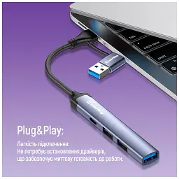 Концентратор ColorWay USB-A/USB-C 4-in-1 USB2.0х2/USB3.0/USB-C2.0 (CW-HUB06) - мініатюра 10