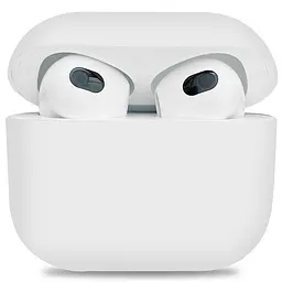 Силіконовий чохол для навушників Apple AirPods 3, Ultrathin Silicone Case, білий, захисний чохол, ультратонкий і легкий, захист від подряпин і пилу, м"який силікон, ArmorStandart (ARM60296)