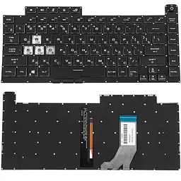 Клавіатура для ноутбука ASUS (G531 series) rus чорний без фрейму підсвічування клавіш (RGB 8 pin)