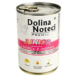 Вологий корм для щенят Dolina Noteci Premium з індичим серцем 400 г - мініатюра 2