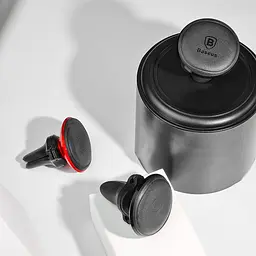 Тримач в машину Baseus Magnetic Air Vent Car Mount With Cable Clip чорний (16105) - мініатюра 6