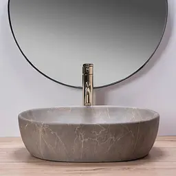 Умивальник Rea Lara 35x48,5 beige (REA-U9887), Бежевий - мініатюра 3
