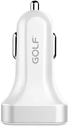 Автомобільний зарядний пристрій GOLF GF-C12 Car charger 3USB 2.1A White - мініатюра 2