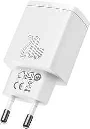 Зарядний пристрій Baseus Compact Quick Charger U+C 20W EU white (CCXJ-B02)