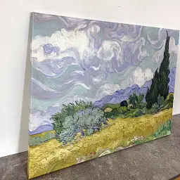 Інтер'єрна картина Пшеничне поле з кипарисом, Вінсент ван Гог, Vincent van Gogh, Wheat Field, інтер'єрний декор, 60×75 см (id6657) - мініатюра 5