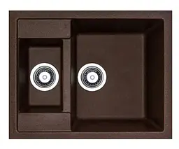 Кухонна мийка Adamant DUPLEX mokko 610x495x200 мм, з додатковою чашею 61 см