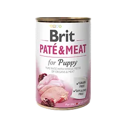 Вологий корм Brit Care Pate & Meat для цуценят, з куркою та індичкою, 400 г - мініатюра 5