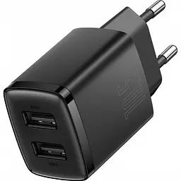 Зарядний пристрій Baseus Compact 10.5W 2 USB black (CCXJ010201)