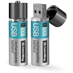 Акумулятор ColorWay AA USB 1200 mAh 1.5V R6 * 2 (CW-UBAA-02)