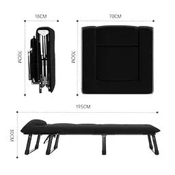 Розкладне ліжко з вбудованим матрацом Leobro Black (LB-FB-S1-BLK) - мініатюра 3