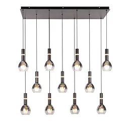 Стильна підвісна каскадна люстра Levistella 999101F-11 (900) G9 чорна димчаста LED 11 плафонів - мініатюра 3