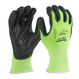 Рукавиці робочі сигнальні Hi-Vis Milwaukee з опором порізам 1/A рівня розмір 8/M