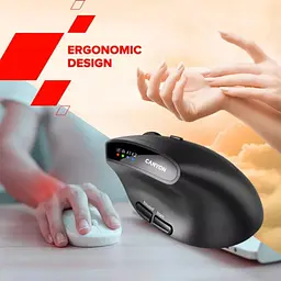 Миша Canyon mouse MW-25 Ergonomic LED AA Dual mode Wireless Black (CNS-CMSW25) - мініатюра 10