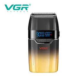 Електробритва VGR V-308 шейвер, подвійне лезо, 9000 RPM, LED-дисплей Золотий - мініатюра 2