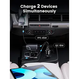 Зарядний пристрій UGREEN CD239 63 Вт з портом USB-C 45 Вт/USB-A 18 Вт Black (90645) - мініатюра 4