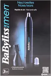 Тример BaByliss для стрижки волосся в носі і вухах, 2 насадки, чорний - мініатюра 4