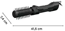 Фен-щітка Rowenta Renewal Brush Active, 1000Вт, 3 режими, іоніз-я, хол. обдув, обгорт. насадка, 2 насадки, кераміка, чорний - мініатюра 2