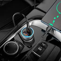 Зарядний автомобільний 45 ватів HOCO Sprinter dual port car charger NZ8 коричневий - мініатюра 5