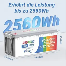 Акумулятор Redodo 2,56kWh LiFePO4 (24V 100Ah) - мініатюра 2