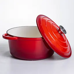 Каструля чавунна емальована 5 л, червоний Yongkang HP-FLG-2 RED - мініатюра 3