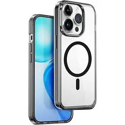 Чохол WiWU Magnetic Crystal Case для Apple iPhone 15 Pro Transparent/Black [96963] - мініатюра 1