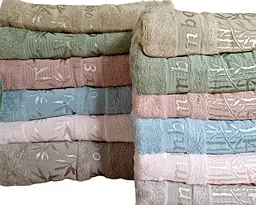 Набір турецьких махрових рушників Cestepe 50х90 6 штук + 70х140 6 штук Bamboo Zumrut Light - мініатюра 3