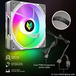 Вентилятор Coolmoon 120мм CM-AS1-W White (CM-AS1-W) - мініатюра 7