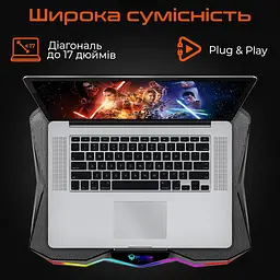 Підставка для ноутбука Meetion CP4040 Black (MT-CP4040-A) - мініатюра 6