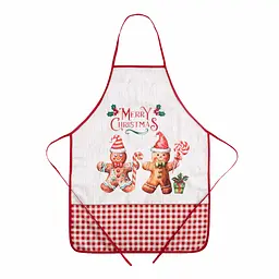 Фартух Ardesto Christmas Gingerbread 60х80см, 100% поліестер, червоний (ART12HG)
