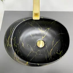 Умивальник VBI Valiano marble black matt накладний VBI-016101, Чорний матовий - мініатюра 5