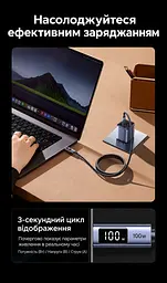 Кабель UGREEN L529 USB-C - USB-C PD 100 Вт з дисплеєм 1 м чорно-сірий (65862) - мініатюра 3