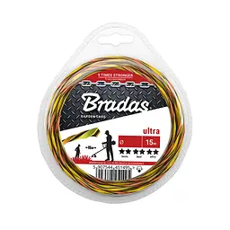 Волосінь для тримера Bradas ULTRA L3 2,0x15м / блістер ZUL3T2015B - мініатюра 1
