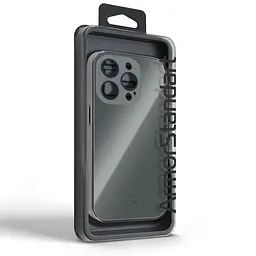 Чехол-накладка для Apple iPhone 15 Pro, Replica MagSafe, серый, противоударный защитный чехол с магнитным кольцом MagSafe, защита всего корпуса, TPU+PC, зеркальный, выступающий бортик вокруг экрана, ArmorStandart (ARM76246) - мініатюра 5
