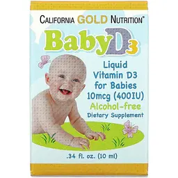 Дитячий вітамін D3 California Gold Nutrition Baby Vitamin D3 Liquid 400 МО 10 мл - мініатюра 2