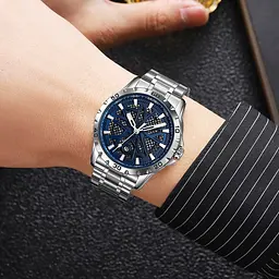 Чоловічий наручний годинник 9337SIBU Silver-Blue Skmei acs0030894 - мініатюра 3