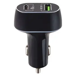 Автомобільний зарядний пристрій Voin 63W 1USB QC3.0 18W + 1PD 45W 12/24V (C-63202Q) - мініатюра 2