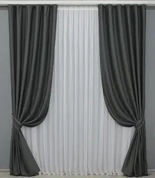 Комплект штор VR-Textil Midnight блекаут 2 шт 100x290 см графітовий (1399ш) - мініатюра 2